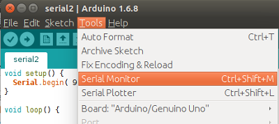 Arduino シリアルモニター